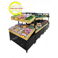 KỆ TRƯNG BÀY RAU CỦ QUẢ 2 TẦNG 